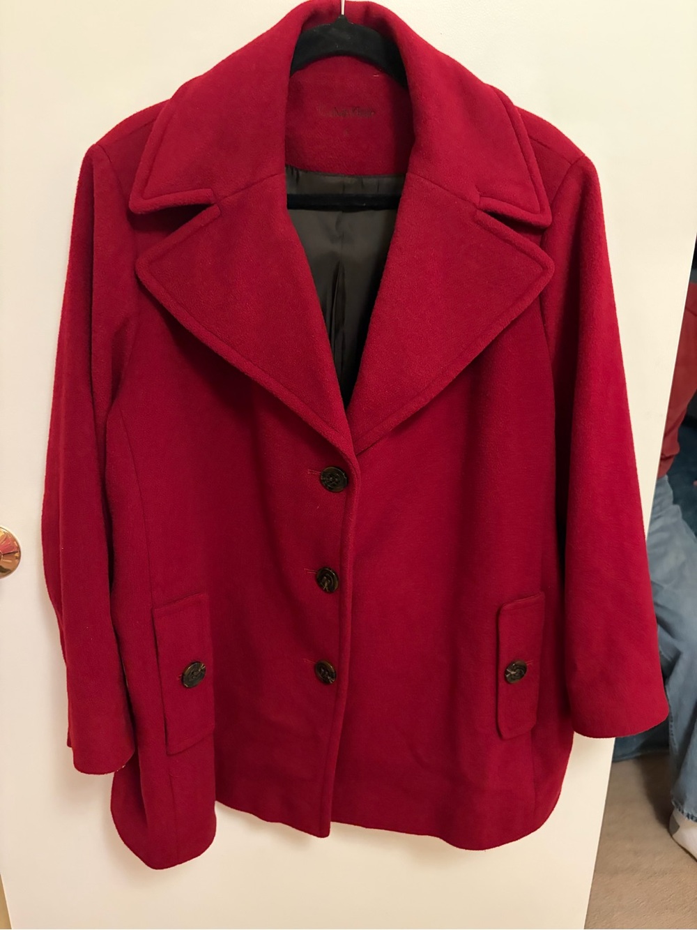 Calvin Klein Red Wool Peacoat